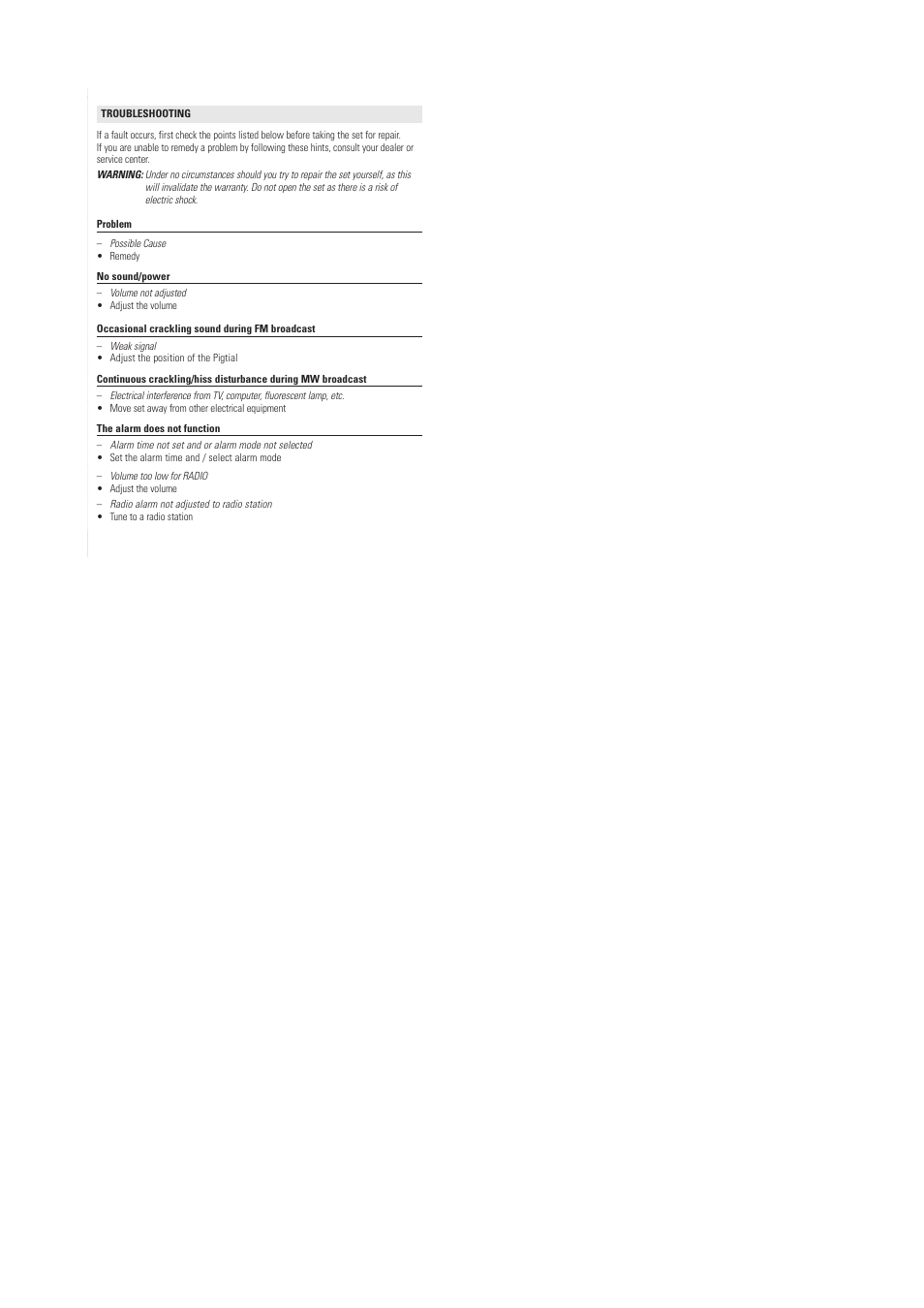 Philips AJ3110 User Manual | Page 11 / 12