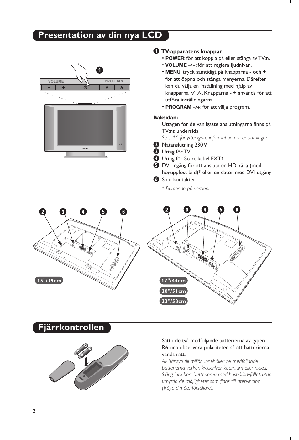 Presentation av din nya lcd fjärrkontrollen | Philips 15PF4110/58 User Manual | Page 118 / 174