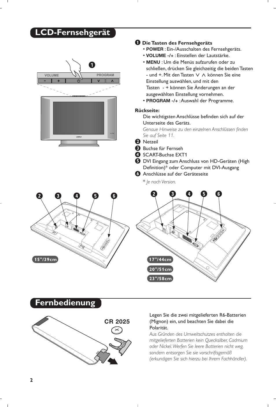 Lcd-fernsehgerät fernbedienung | Philips 15PF4110/58 User Manual | Page 34 / 174