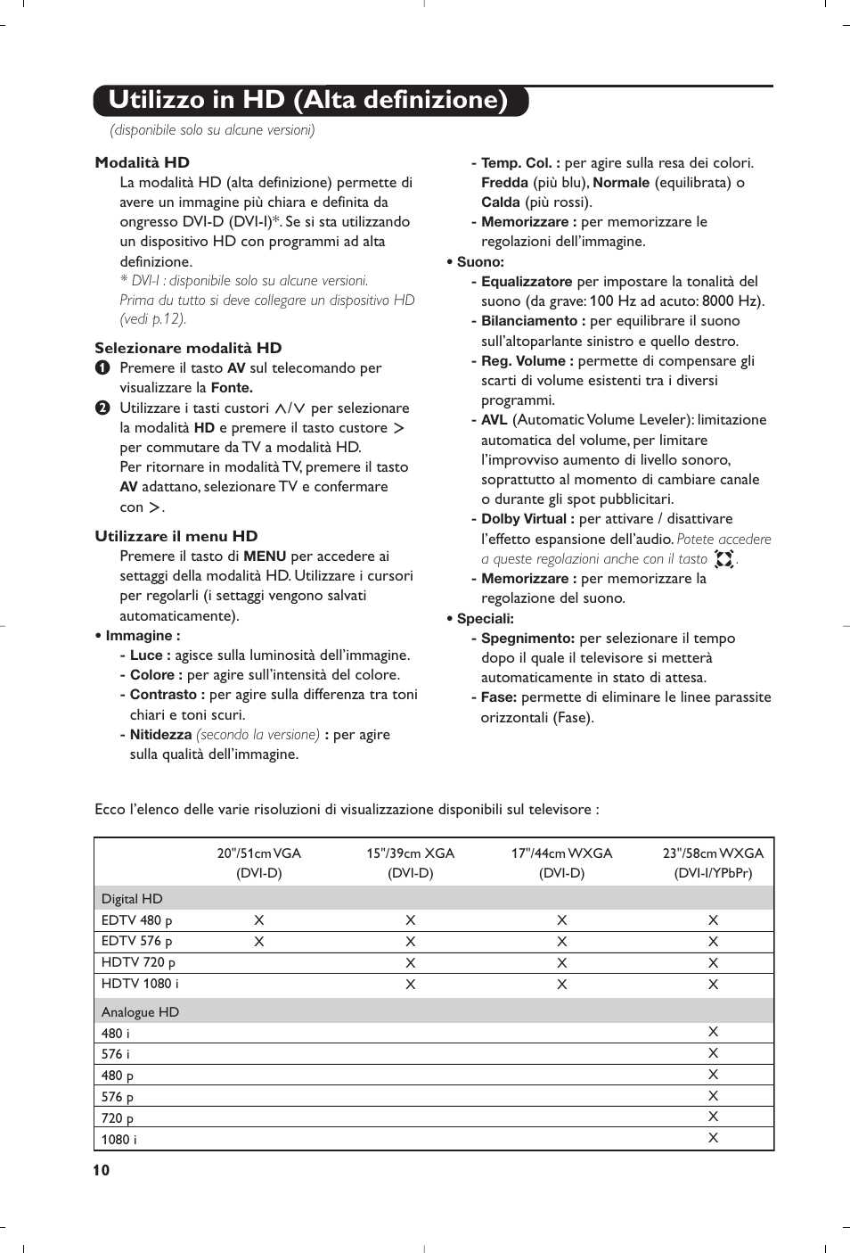 Utilizzo in hd (alta definizione) | Philips 15PF4110/58 User Manual | Page 56 / 174