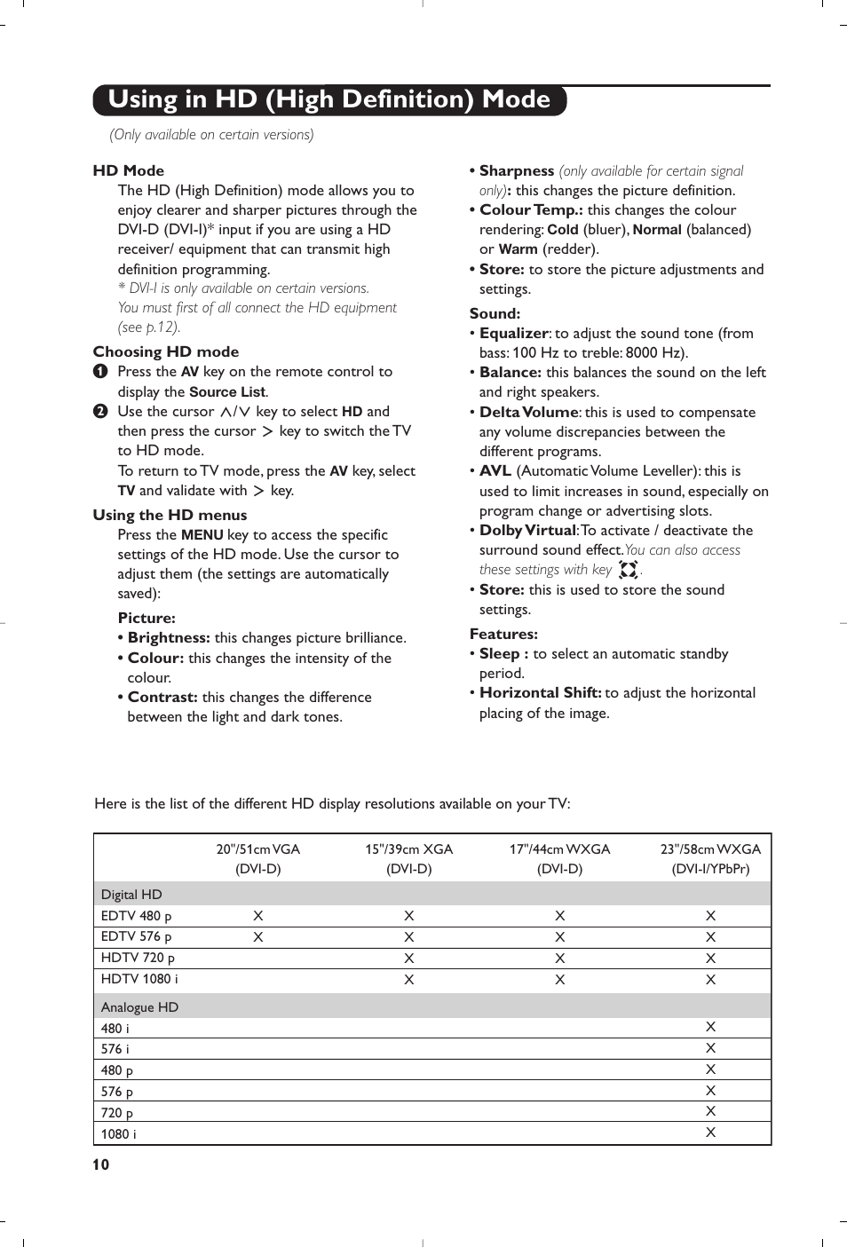 Using in hd (high definition) mode | Philips 15PF4110/58 User Manual | Page 84 / 174