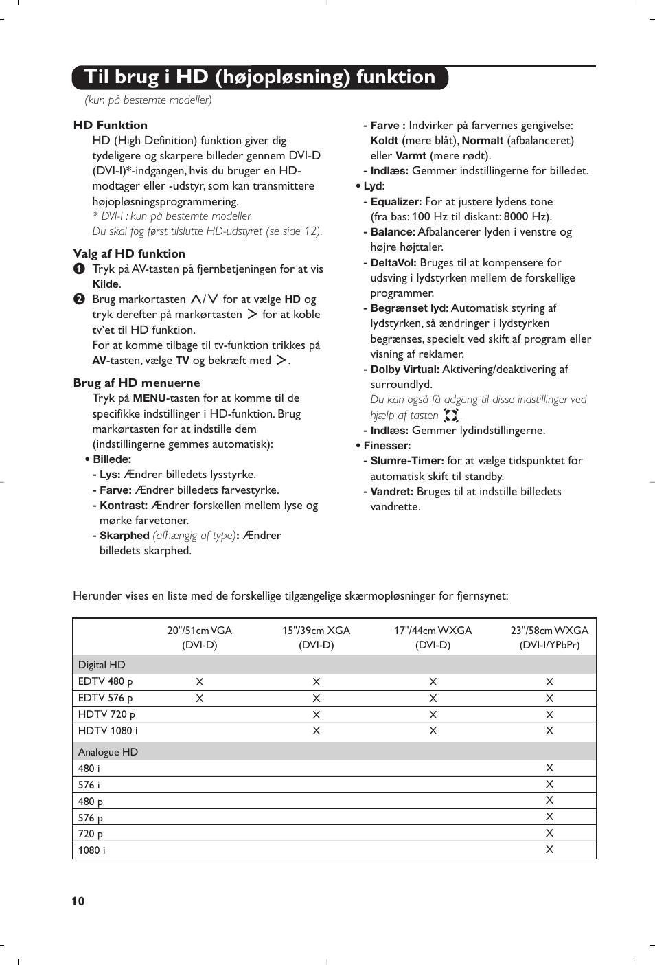 Til brug i hd (højopløsning) funktion | Philips 15PF4110/58 User Manual | Page 98 / 174