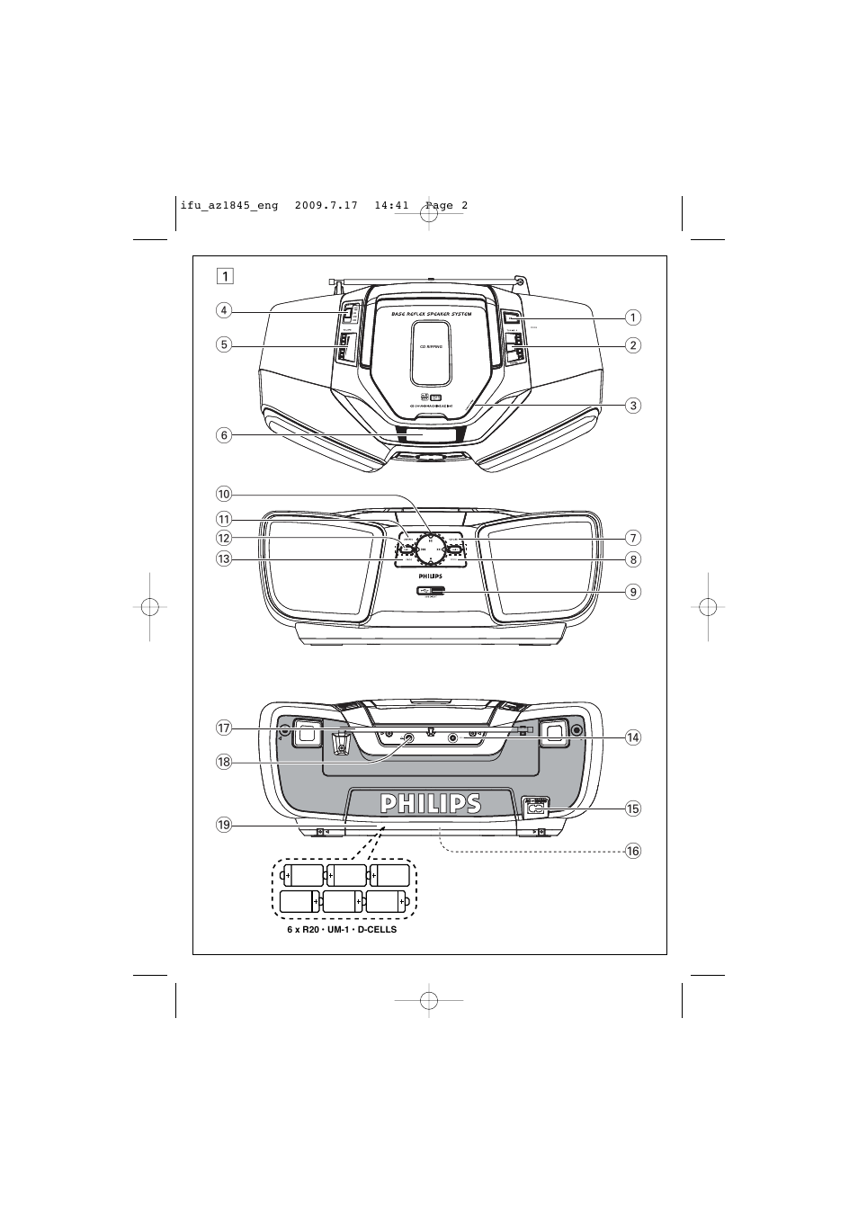 Philips SOUNDMACHINE AZ1845 User Manual | Page 2 / 13