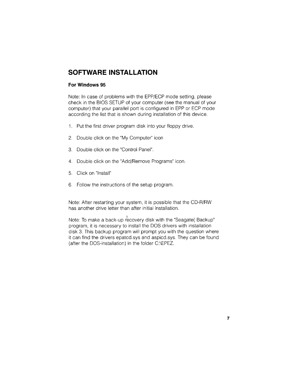 Software installation | Philips CDD3615 User Manual | Page 9 / 11