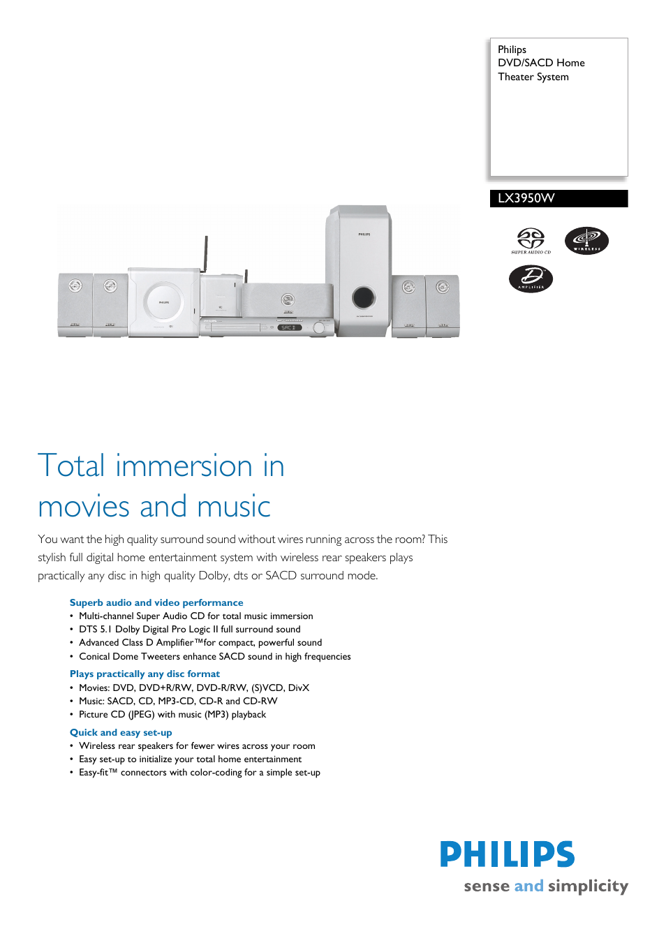 Philips LX3950W User Manual | 2 pages