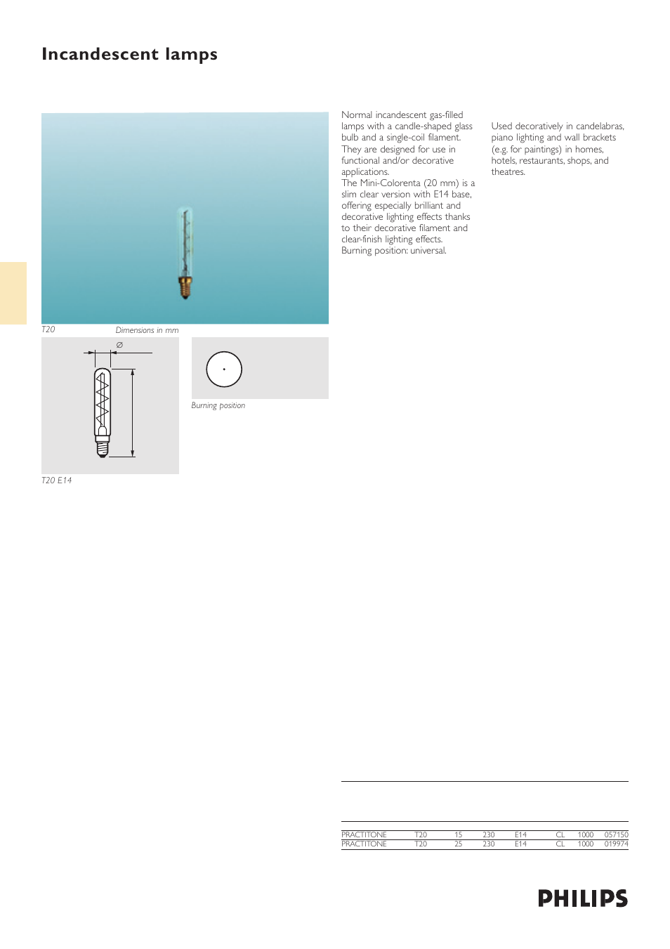 Philips T20 User Manual | 1 page