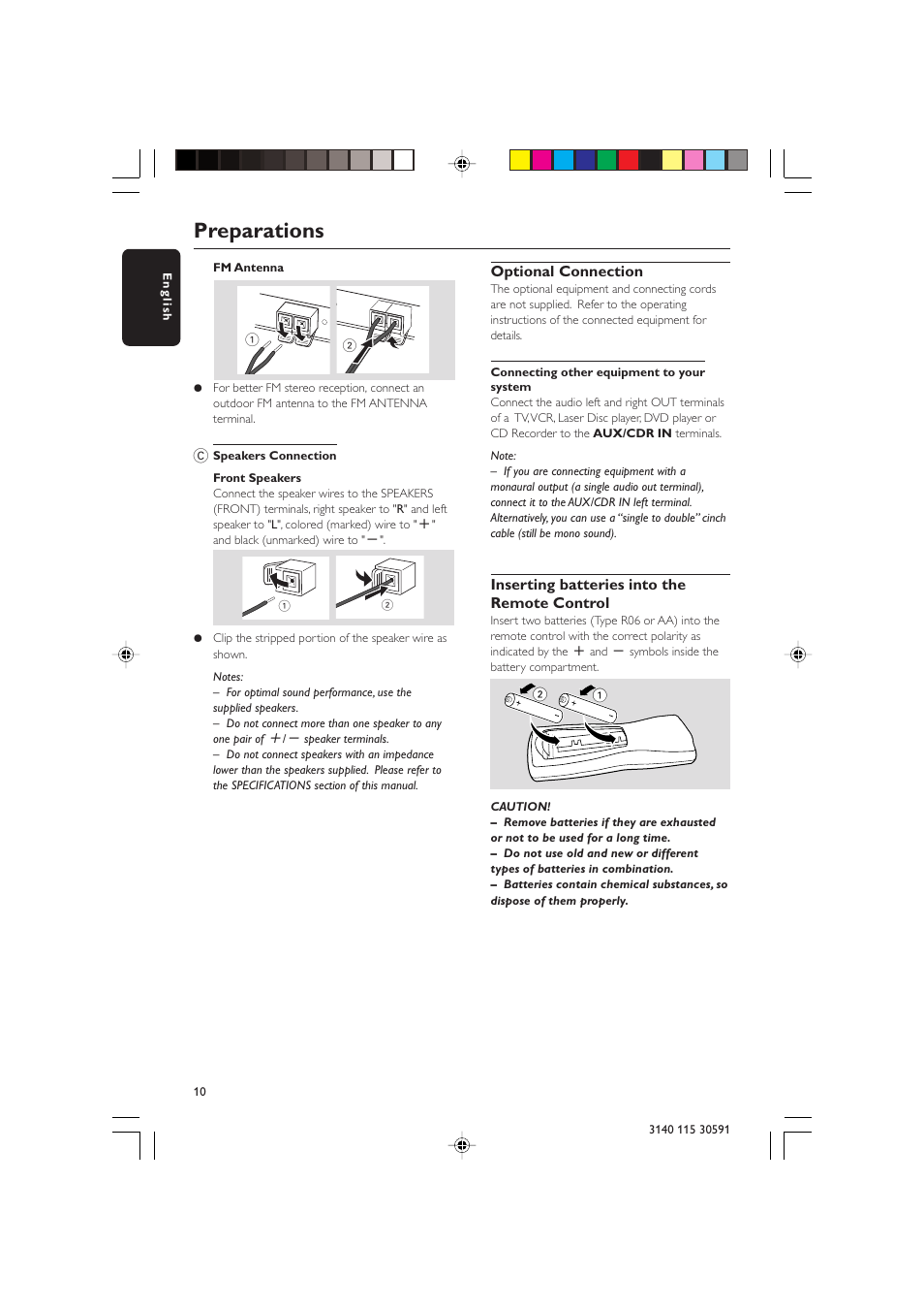 Preparations | Philips FWC527/37 User Manual | Page 10 / 30