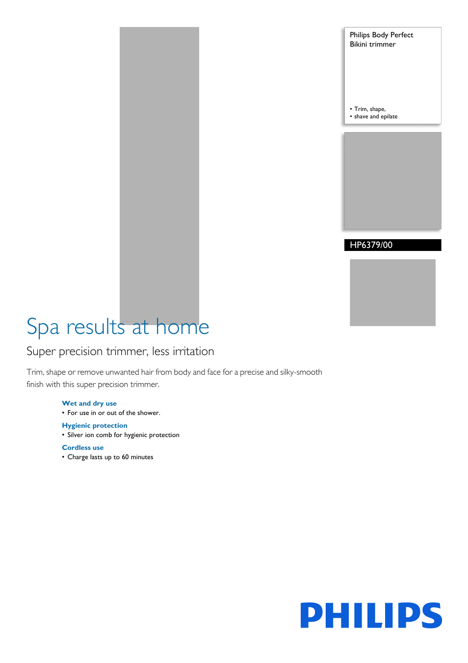 Philips Bikini Perfect HP6379 User Manual | 2 pages