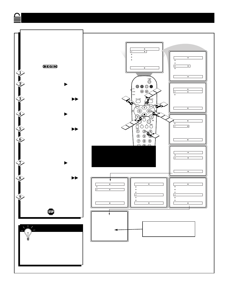 Ow to, Lock, Hannels at the | Philips XA311 User Manual | Page 18 / 44