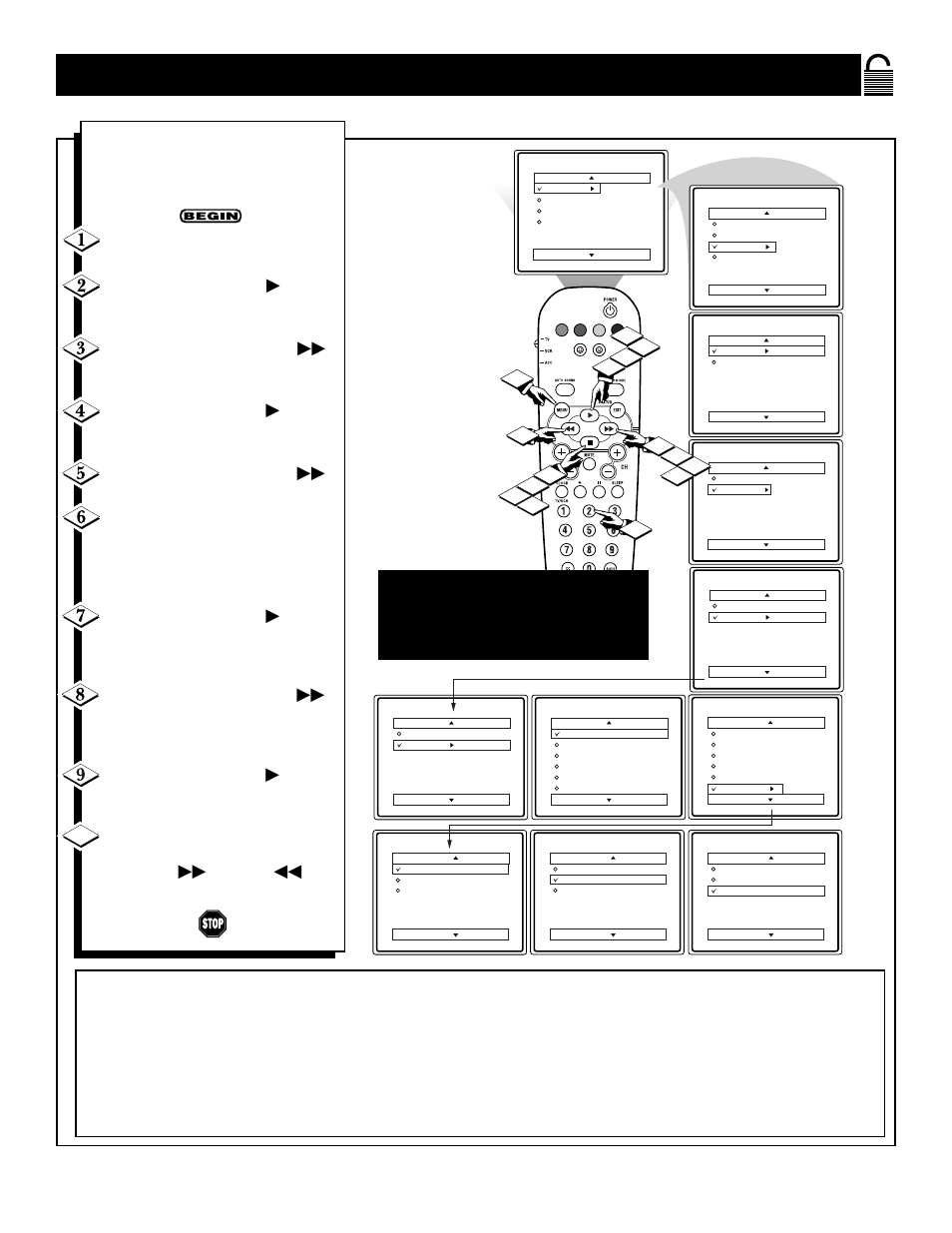 Sing the, Locking, Ptions | Philips XA311 User Manual | Page 21 / 44