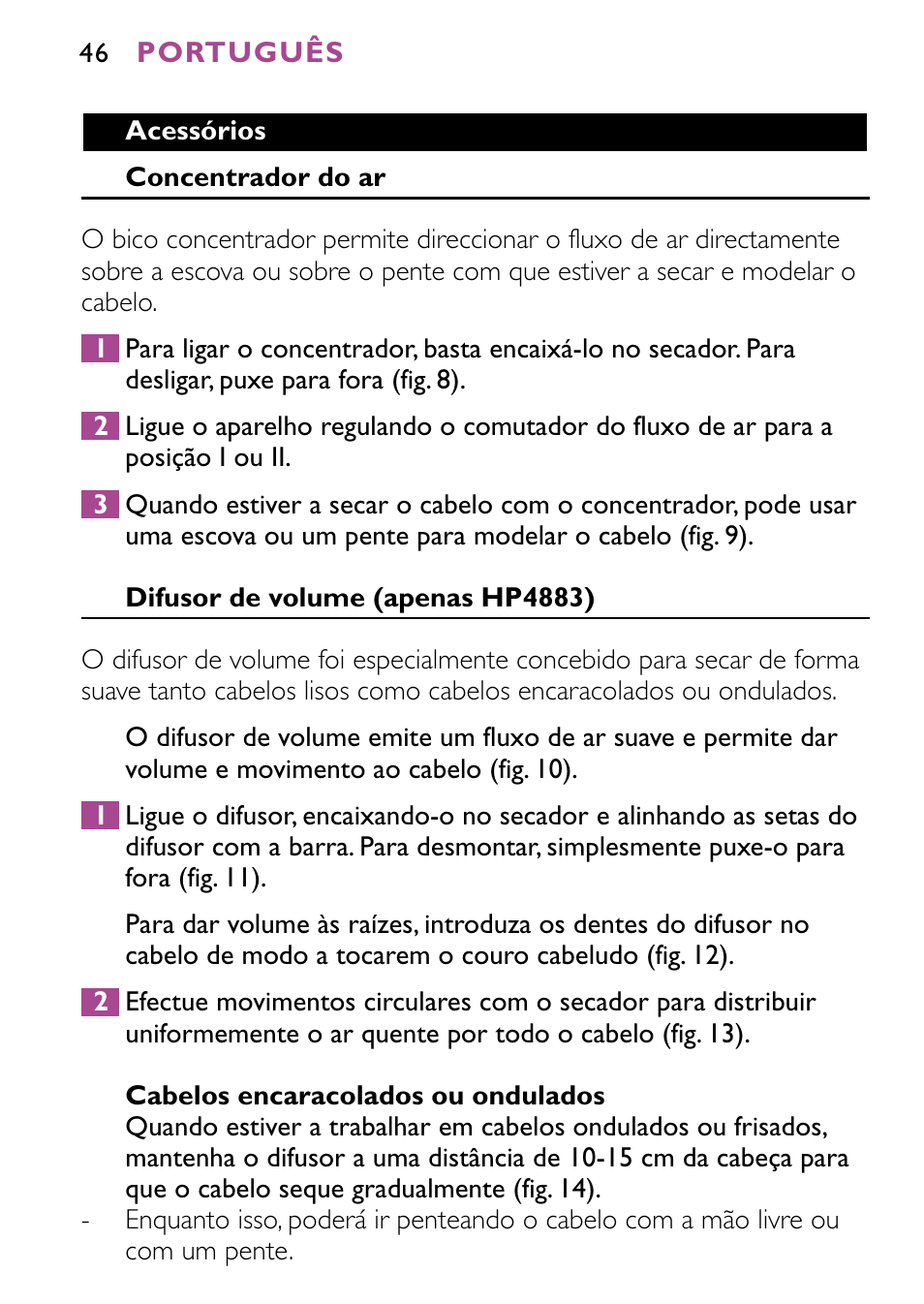 Philips JETSET CONTROL ION HP4882 User Manual | Page 46 / 88