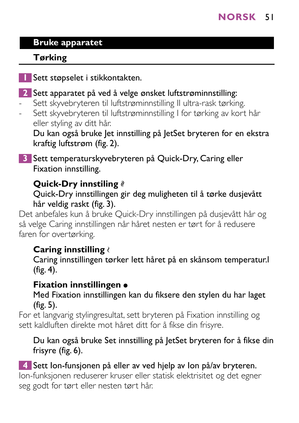 Philips JETSET CONTROL ION HP4882 User Manual | Page 51 / 88