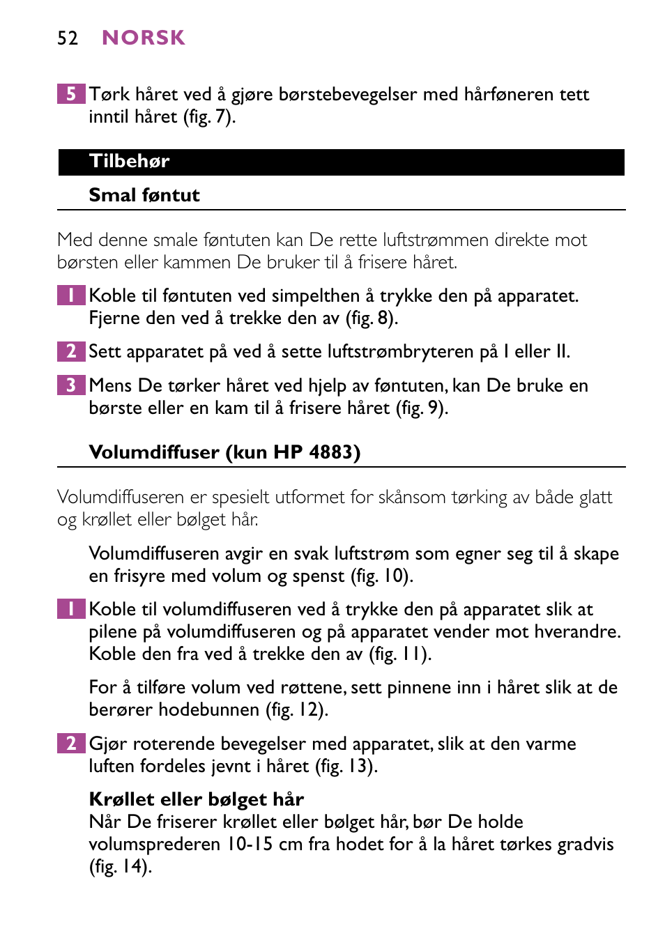 Philips JETSET CONTROL ION HP4882 User Manual | Page 52 / 88