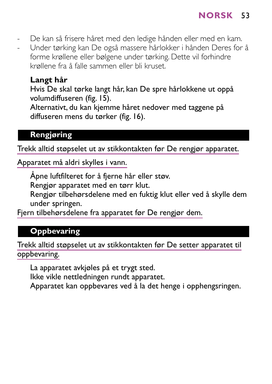 Philips JETSET CONTROL ION HP4882 User Manual | Page 53 / 88