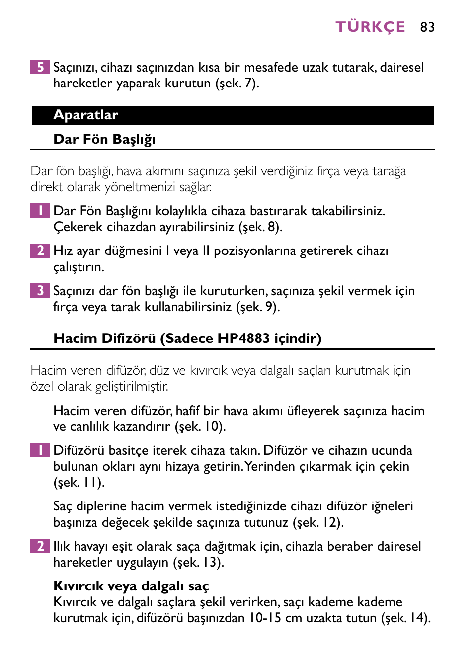 Philips JETSET CONTROL ION HP4882 User Manual | Page 83 / 88