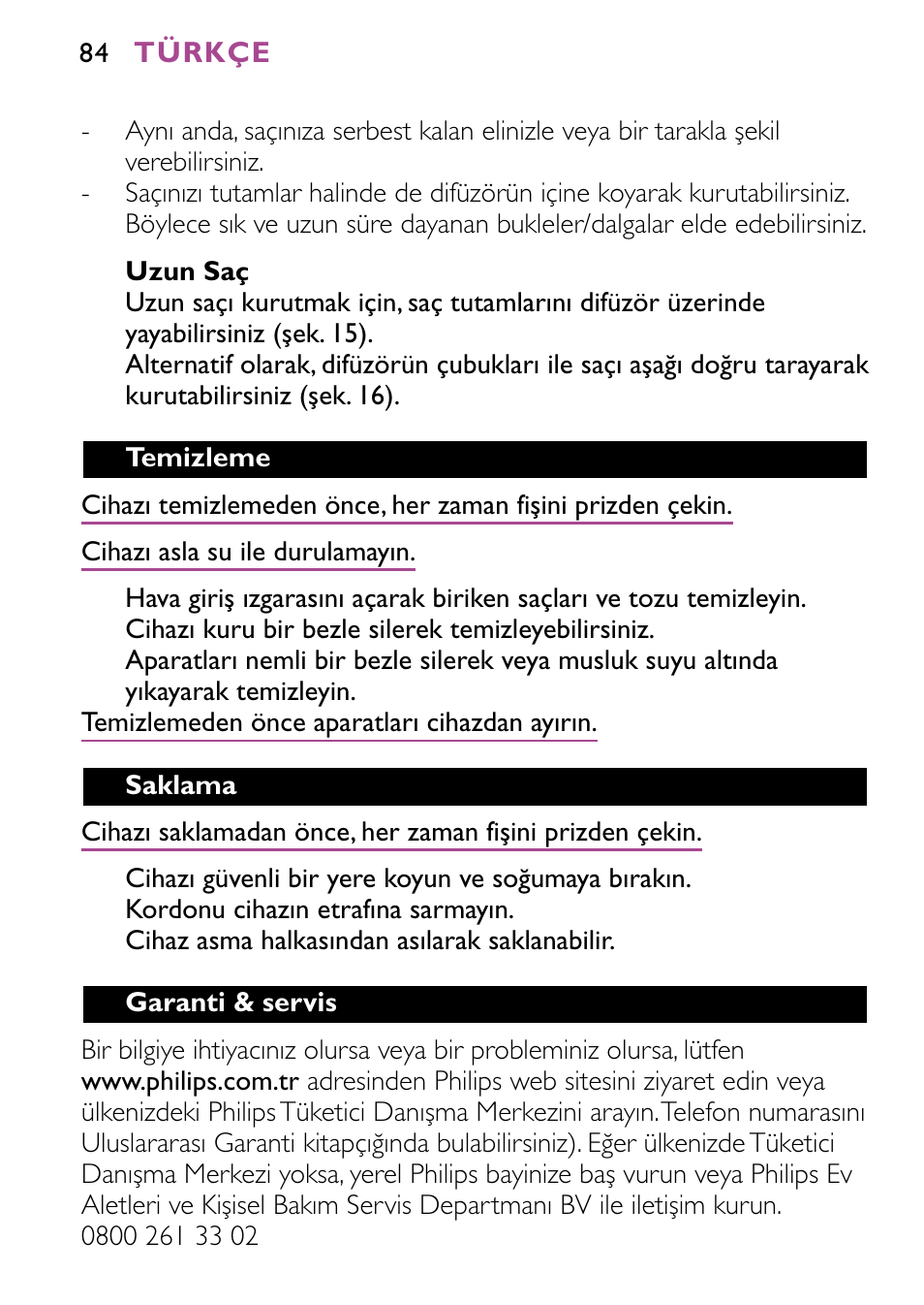 Philips JETSET CONTROL ION HP4882 User Manual | Page 84 / 88