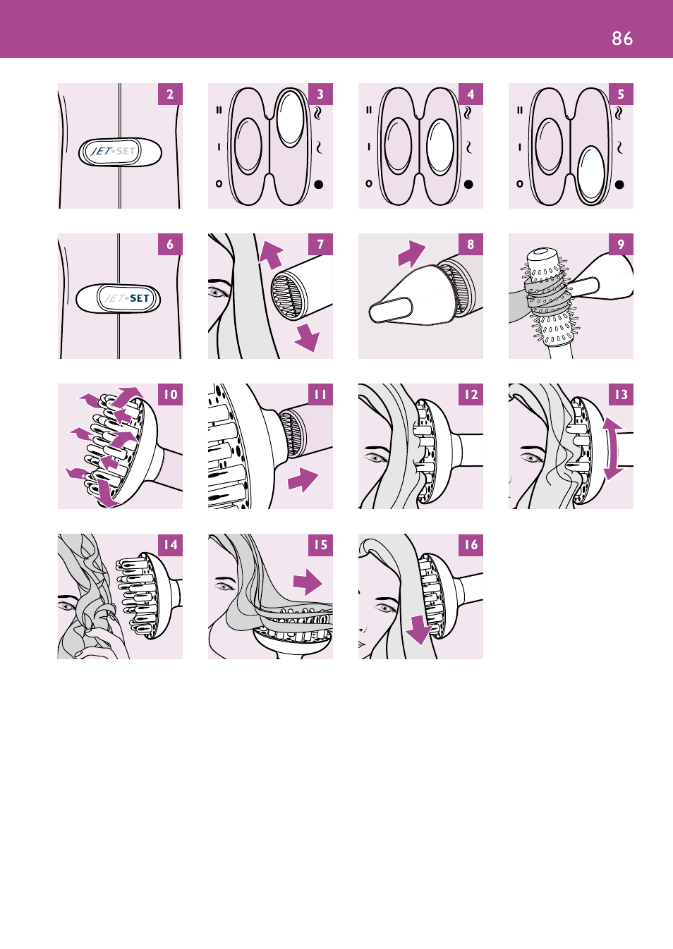 Philips JETSET CONTROL ION HP4882 User Manual | Page 86 / 88