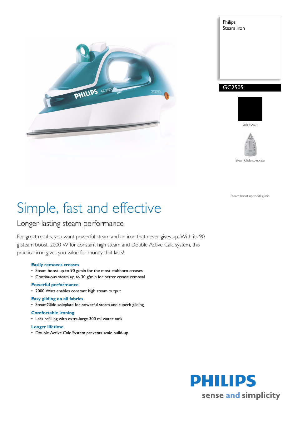 Philips GC2505 User Manual | 2 pages