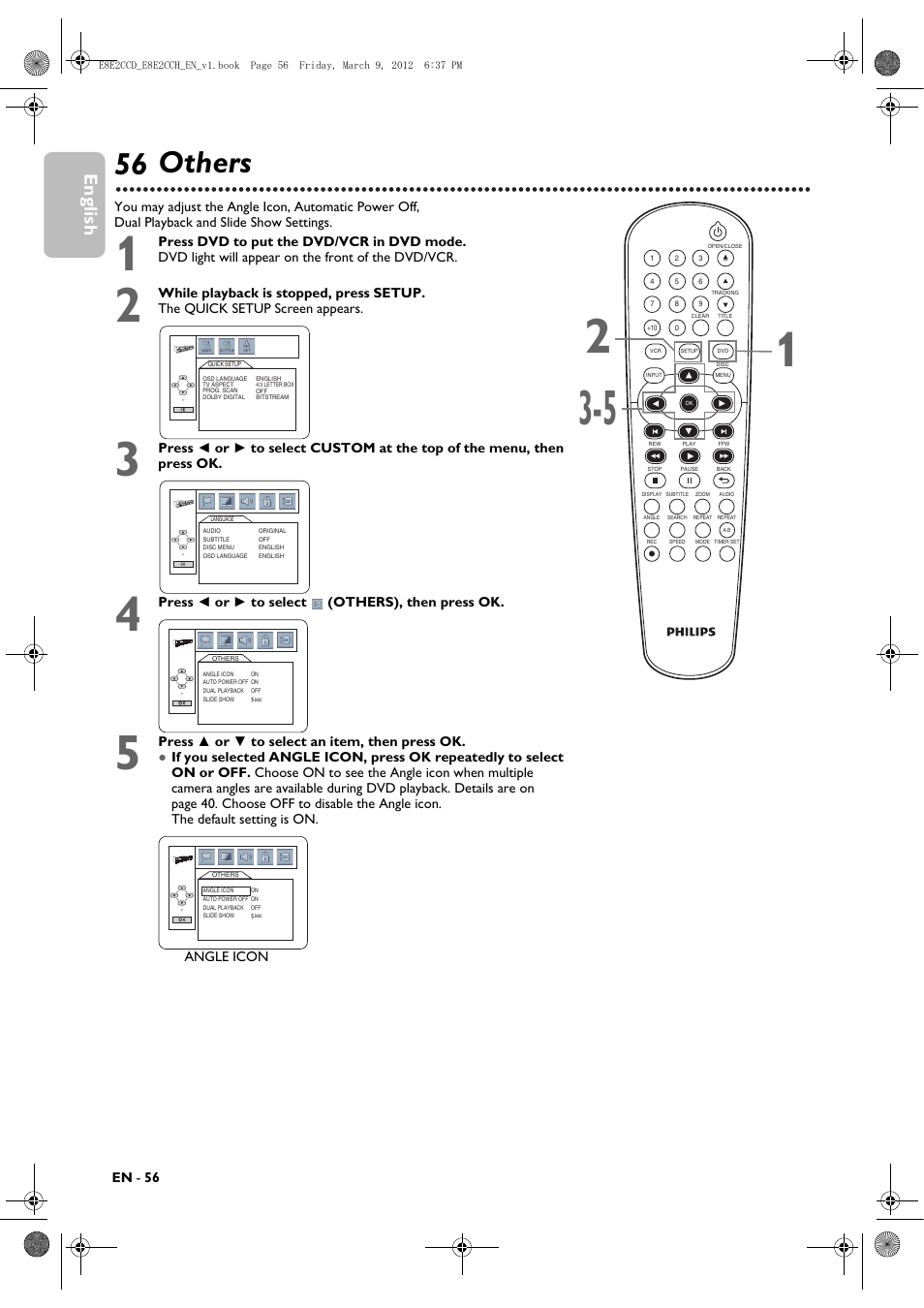 Others, 56 others, English | Philips DVP3345VB User Manual | Page 56 / 66