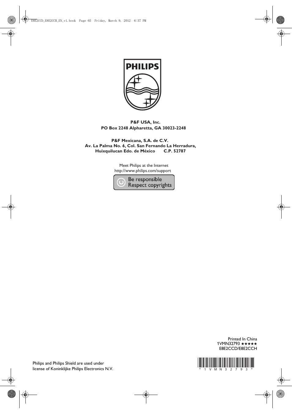 Philips DVP3345VB User Manual | Page 66 / 66
