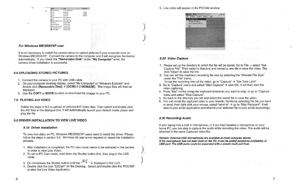 0 uploading stored pictures, 0 playing avi video, 0 driver installation to view live video | Philips MIC4013SB User Manual | Page 4 / 7