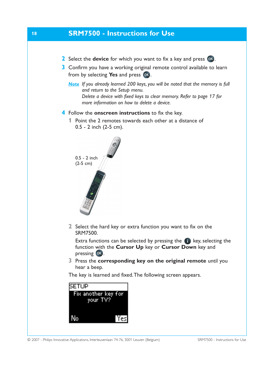 Srm7500 - instructions for use | Philips SRM7500 User Manual | Page 18 / 33