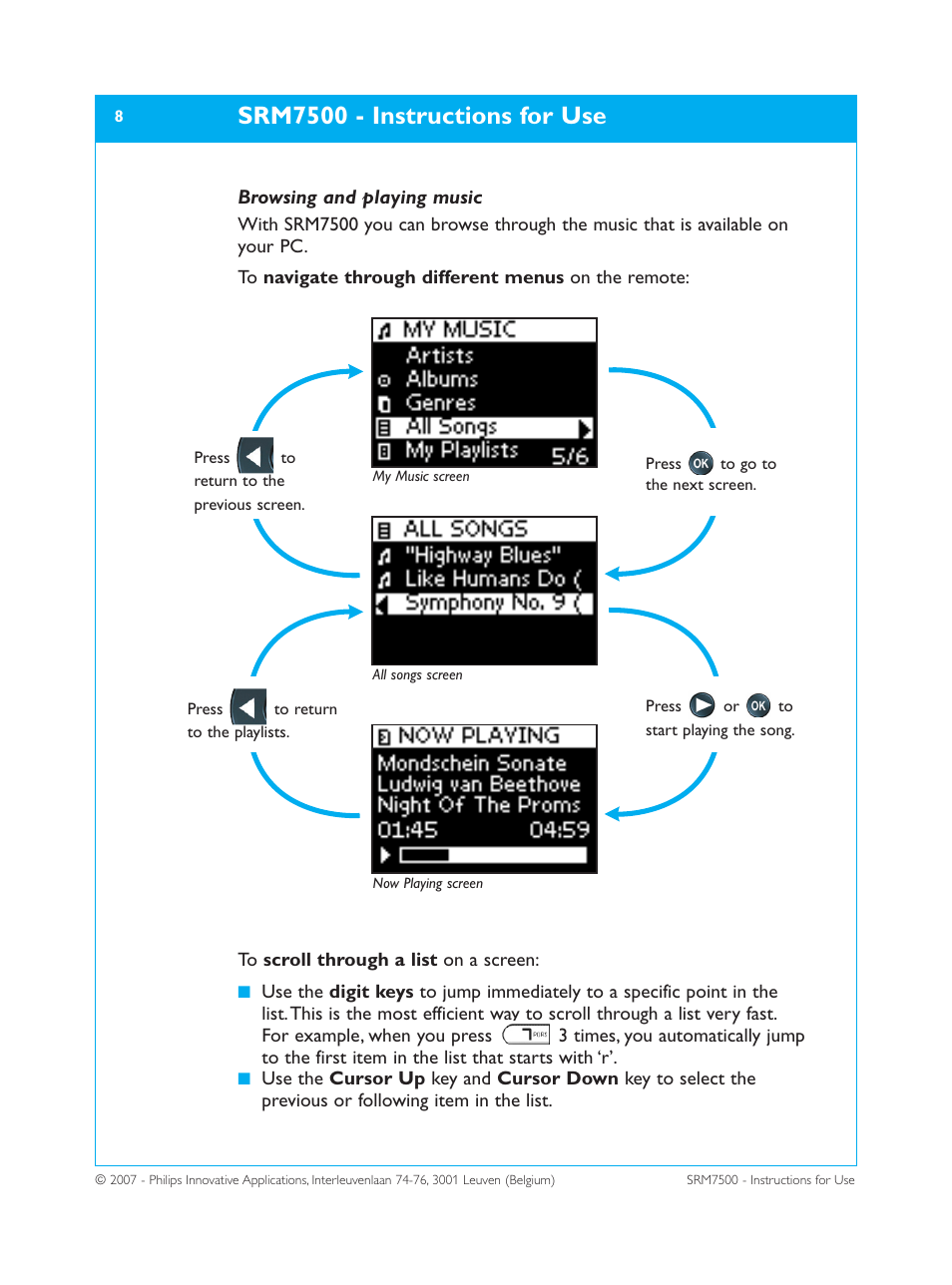 Srm7500 - instructions for use | Philips SRM7500 User Manual | Page 8 / 33