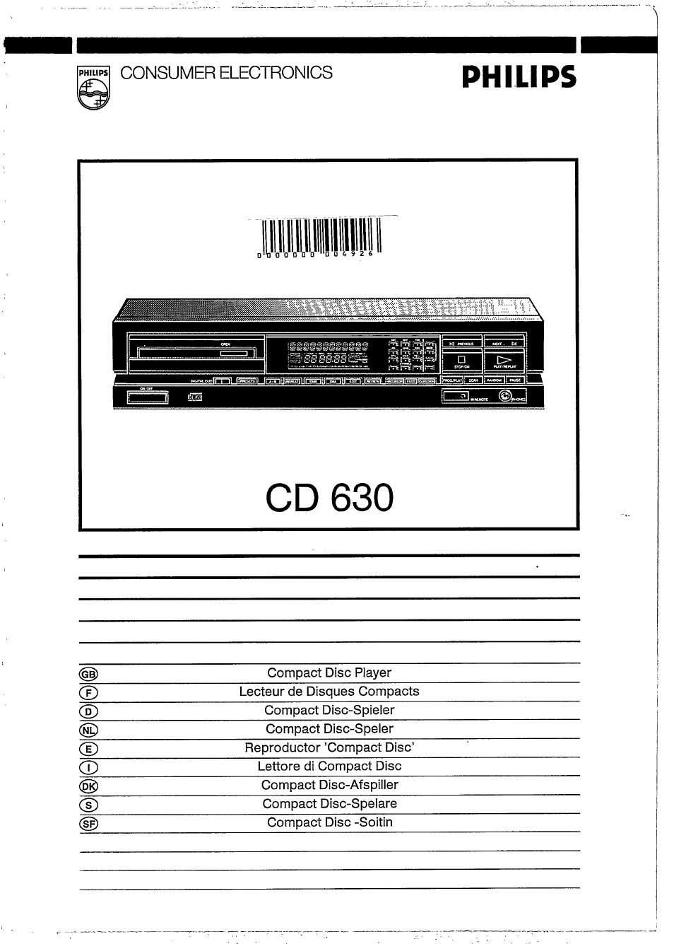Philips CD 630 User Manual | 14 pages