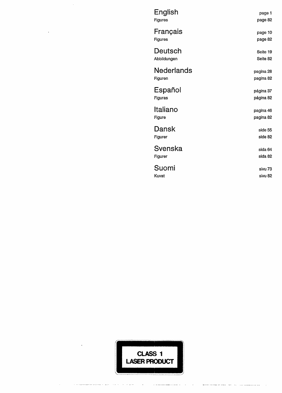 English, Français, Deutsch | Nederlands, Español, Italiano, Dansk, Svenska, Suomi | Philips CD 630 User Manual | Page 2 / 14