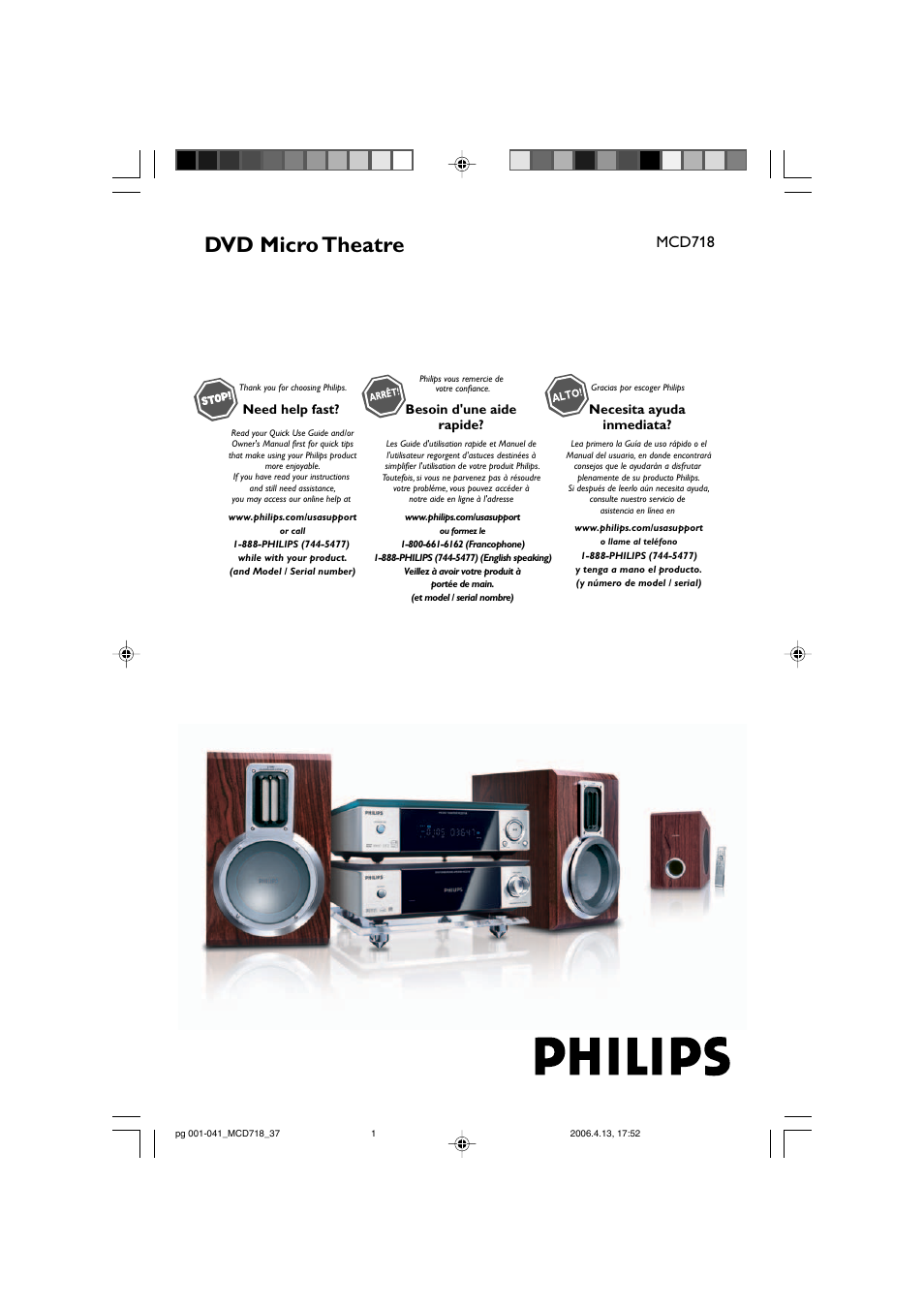 Philips DVD Micro Theatre MCD718 User Manual | 43 pages