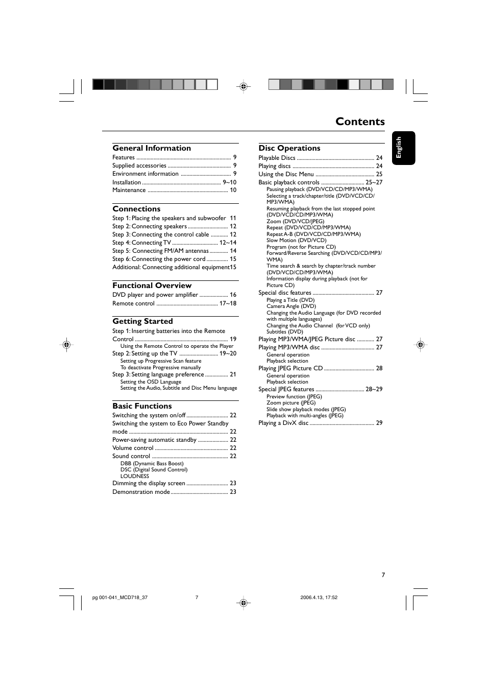 Philips DVD Micro Theatre MCD718 User Manual | Page 7 / 43