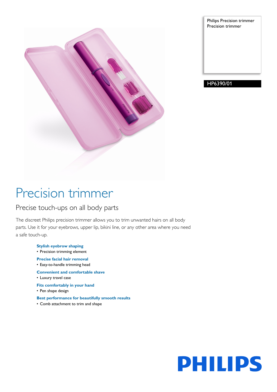 Philips Bikini Perfect HP6390 User Manual | 2 pages
