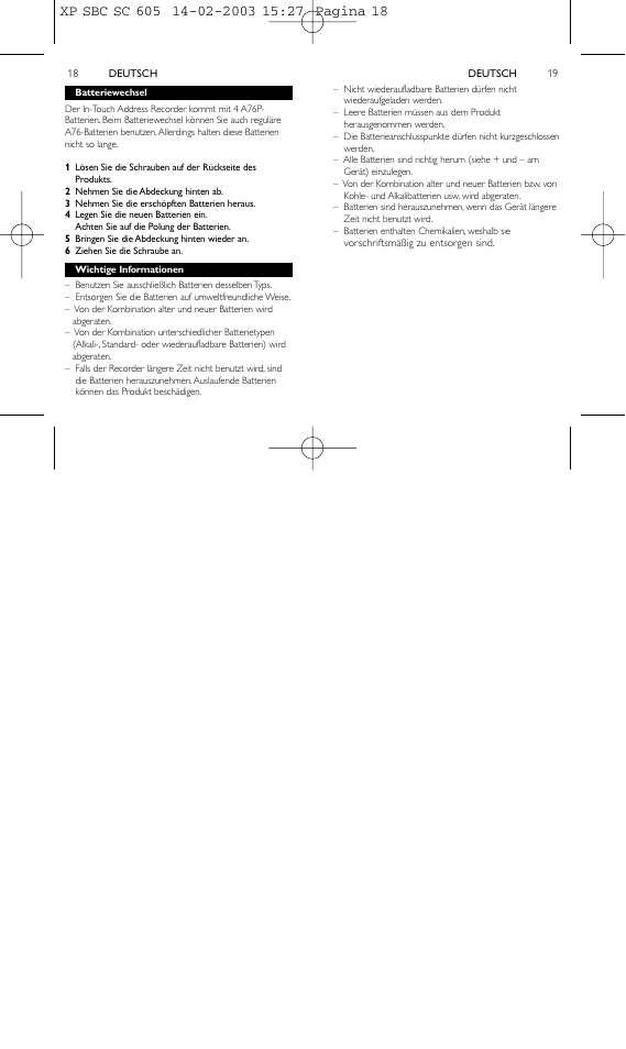 Philips 1IN-TOUCH ADDRESS RECORDER SBC SC605 User Manual | Page 10 / 30