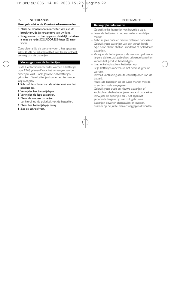 Philips 1IN-TOUCH ADDRESS RECORDER SBC SC605 User Manual | Page 12 / 30