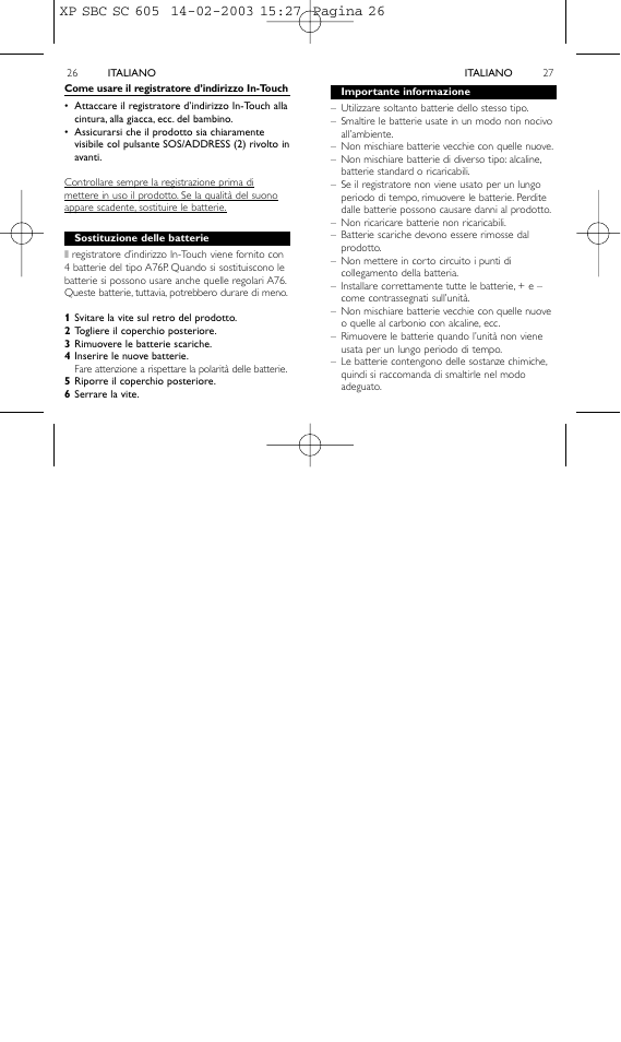 Philips 1IN-TOUCH ADDRESS RECORDER SBC SC605 User Manual | Page 14 / 30