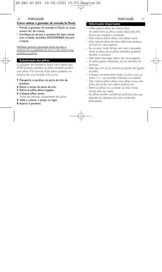 Philips 1IN-TOUCH ADDRESS RECORDER SBC SC605 User Manual | Page 16 / 30