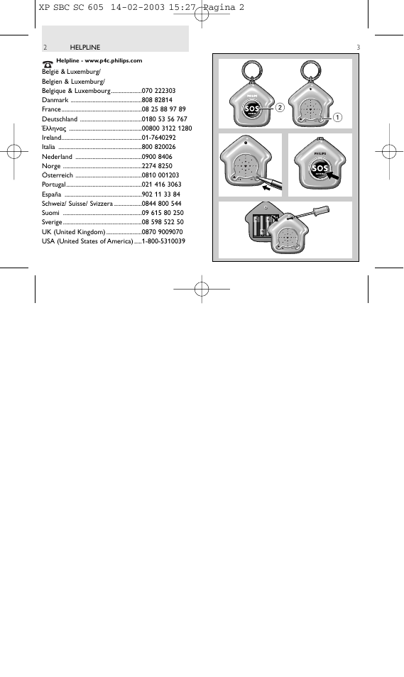 Philips 1IN-TOUCH ADDRESS RECORDER SBC SC605 User Manual | Page 2 / 30