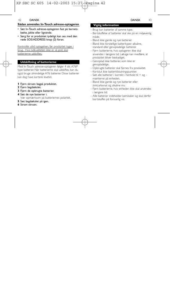 Philips 1IN-TOUCH ADDRESS RECORDER SBC SC605 User Manual | Page 22 / 30