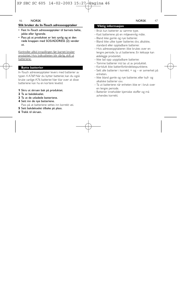 Philips 1IN-TOUCH ADDRESS RECORDER SBC SC605 User Manual | Page 24 / 30