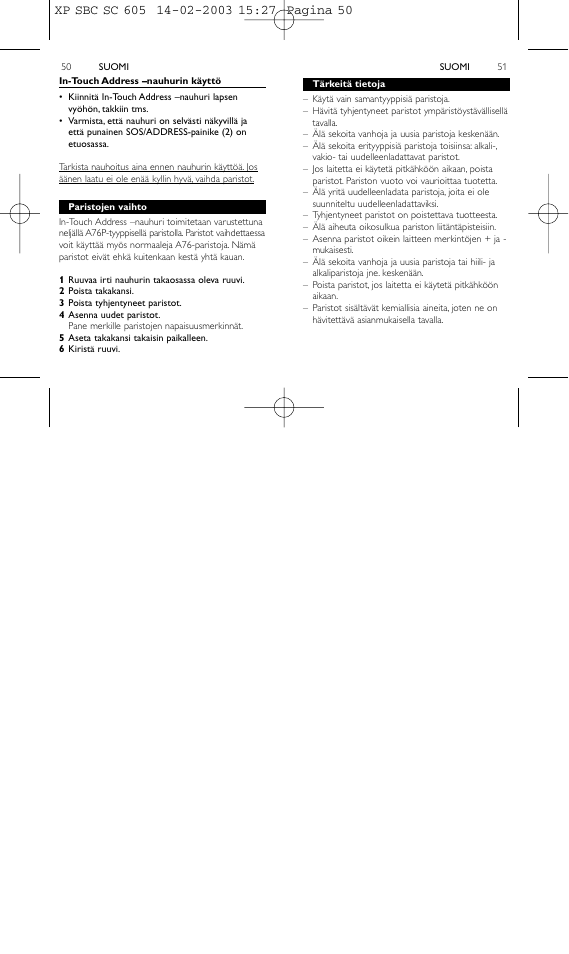 Philips 1IN-TOUCH ADDRESS RECORDER SBC SC605 User Manual | Page 26 / 30