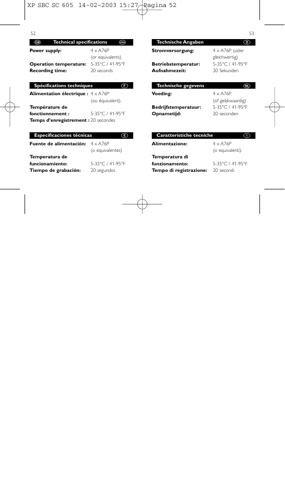 Philips 1IN-TOUCH ADDRESS RECORDER SBC SC605 User Manual | Page 27 / 30