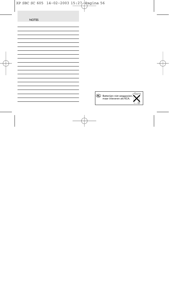 Philips 1IN-TOUCH ADDRESS RECORDER SBC SC605 User Manual | Page 29 / 30