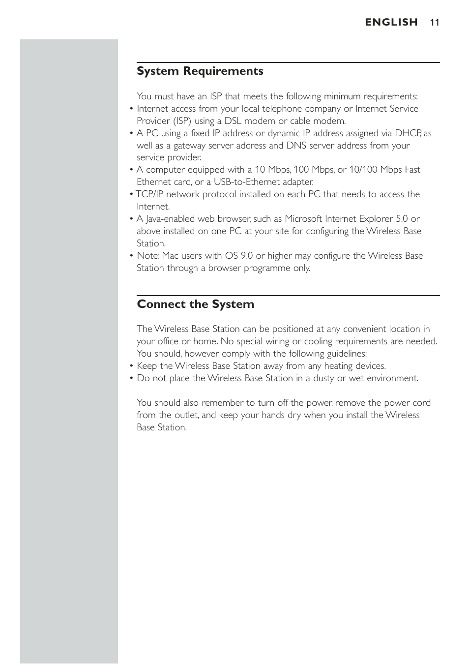 System requirements, Connect the system | Philips CPWBS001 User Manual | Page 11 / 64