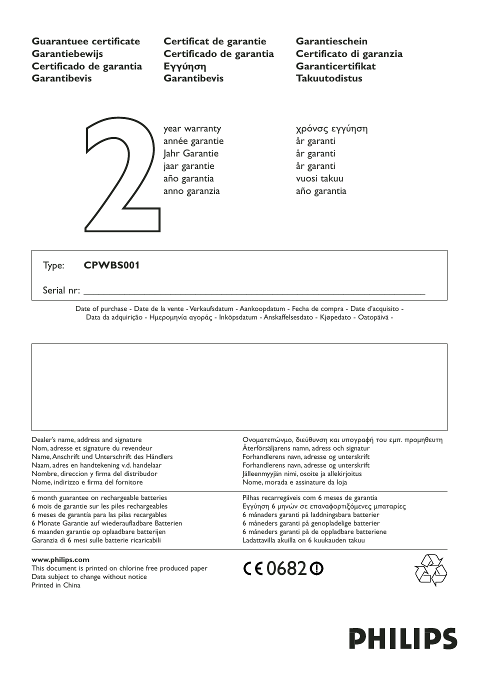 Philips CPWBS001 User Manual | Page 64 / 64