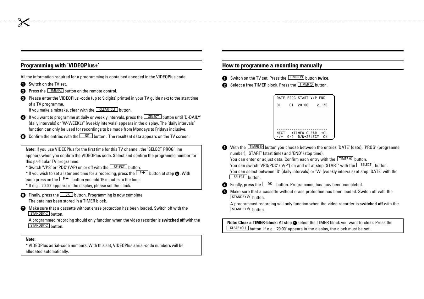 Programming with ’videoplus, How to programme a recording manually | Philips TYPE VR 175 User Manual | Page 2 / 18