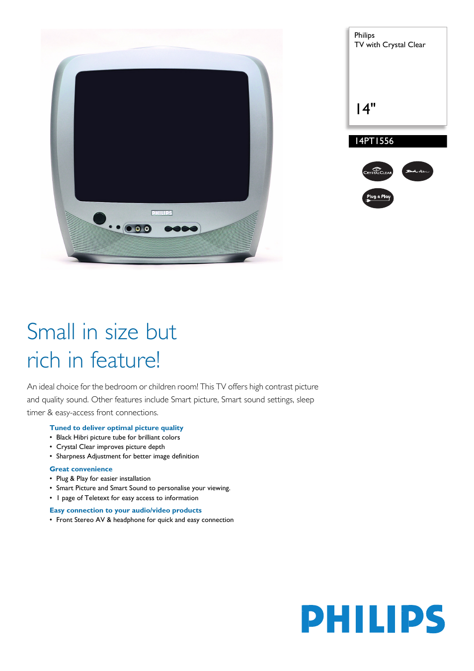 Philips 14PT1556 User Manual | 2 pages