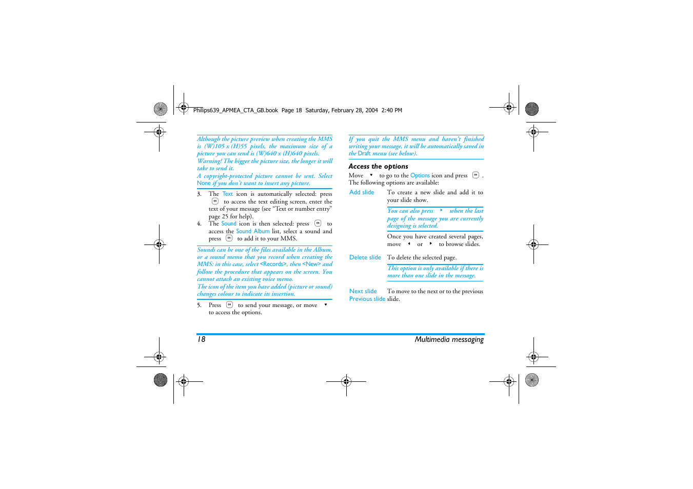 Philips 639 User Manual | Page 19 / 100