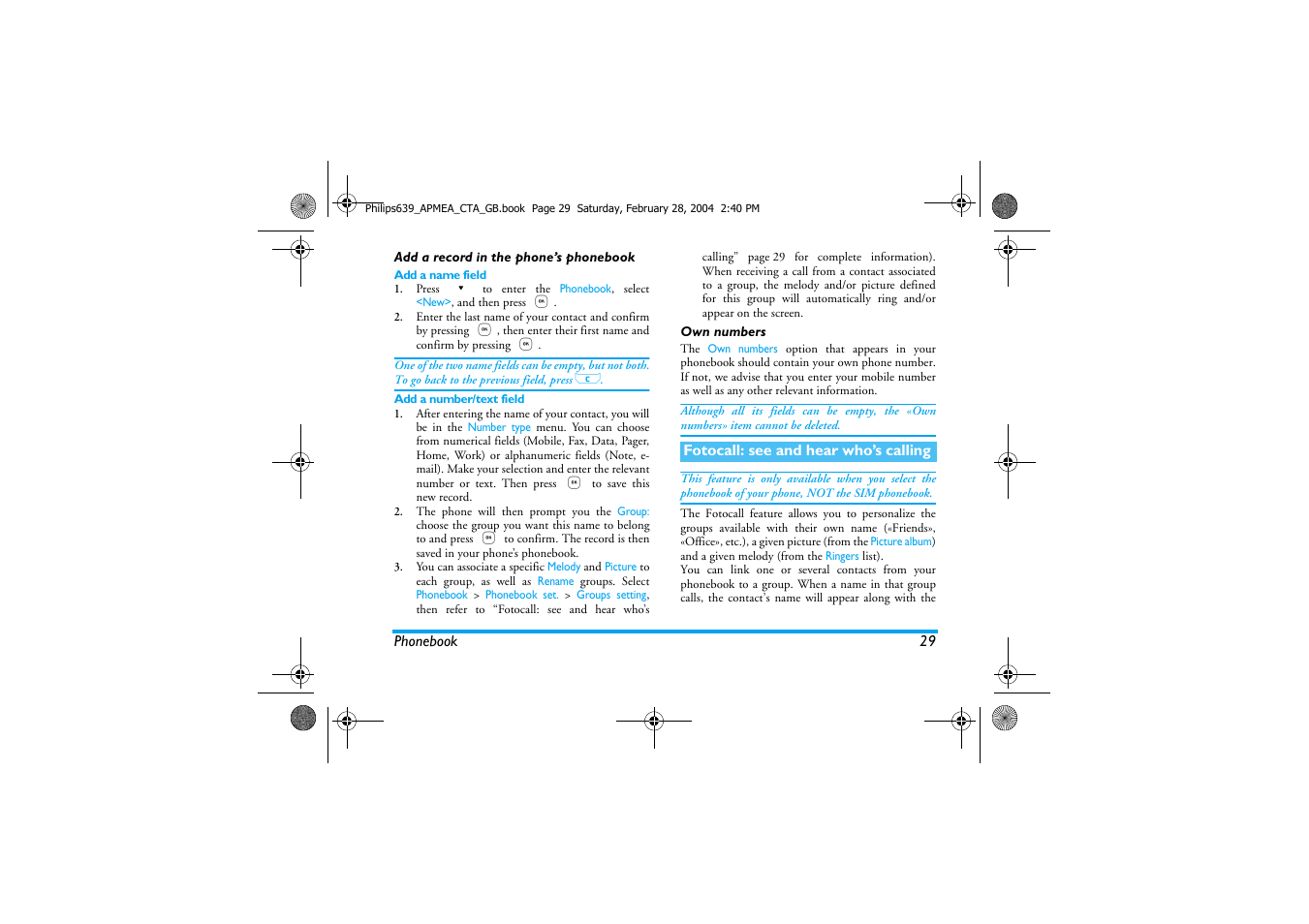 Philips 639 User Manual | Page 30 / 100