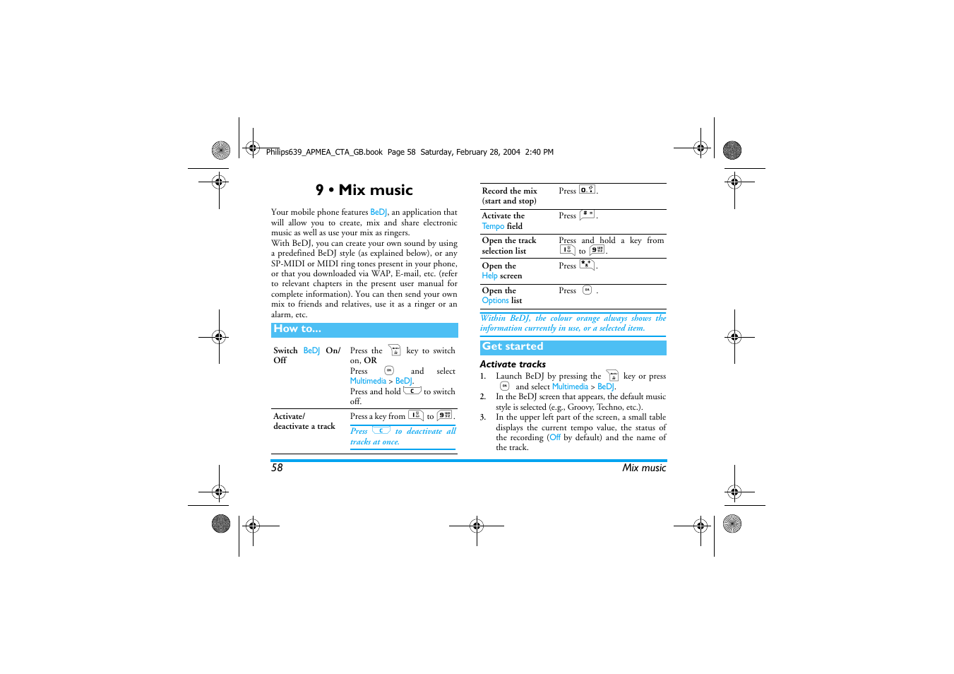 9 • mix music | Philips 639 User Manual | Page 59 / 100