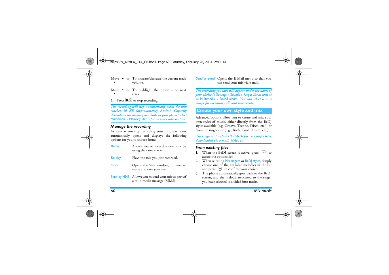 Philips 639 User Manual | Page 61 / 100